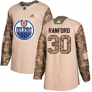 Adidas Edmonton Oilers #30 Bill Ranford Camo Authentic 2017 Veterans Day Stitched NHL Jersey