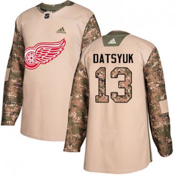 Adidas Red Wings #13 Pavel Datsyuk Camo Authentic 2017 Veterans Day Stitched NHL Jersey