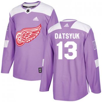 Adidas Red Wings #13 Pavel Datsyuk Purple Authentic Fights Cancer Stitched NHL Jersey