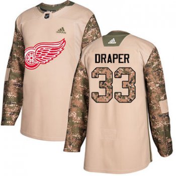 Adidas Red Wings #33 Kris Draper Camo Authentic 2017 Veterans Day Stitched NHL Jersey