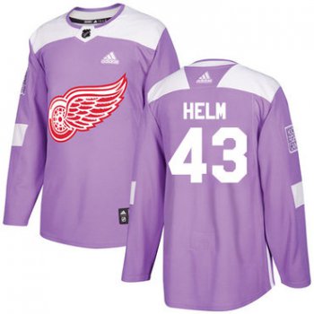 Adidas Red Wings #43 Darren Helm Purple Authentic Fights Cancer Stitched NHL Jersey