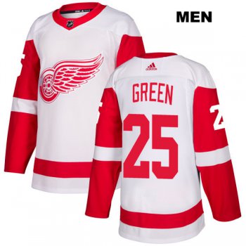 Mens Adidas Detroit Red Wings #25 Mike Green White Away Authentic NHL Jersey