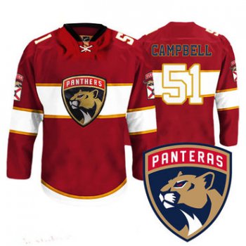 Men's Florida Panthers #51 Brian Campbell New Logo Reebok Red Premier Player Jersey
