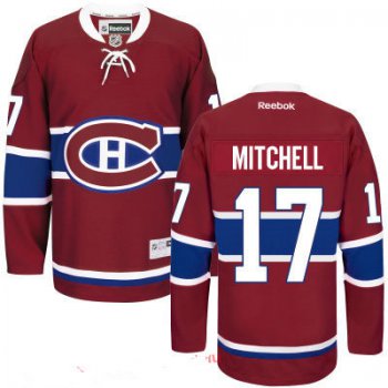 Men's Montreal Canadiens #17 Torrey Mitchell Reebok Red Home Hockey Stitched NHL Jersey