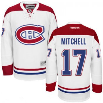 Men's Montreal Canadiens #17 Torrey Mitchell Reebok White Hockey Stitched NHL Jersey