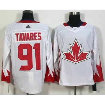 Men's Team Canada #91 John Tavares White 2016 World Cup of Hockey Game Jersey
