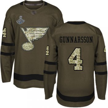 Blues #4 Carl Gunnarsson Green Salute to Service Stanley Cup Champions Stitched Hockey Jersey