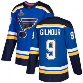 Blues #9 Doug Gilmour Blue Home Authentic Stanley Cup Champions Stitched Hockey Jersey