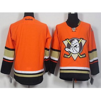 Men's Anaheim Ducks Blank Reebok Orange Alternate Hockey Jersey