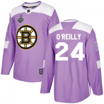 Men's Boston Bruins #24 Terry O'Reilly Purple Authentic Fights Cancer 2019 Stanley Cup Final Bound Stitched Hockey Jersey