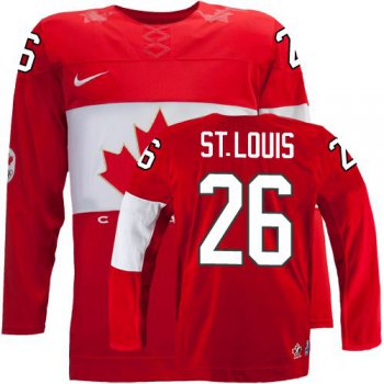 2014 Olympics Canada #26 Martin St. Louis Red Jersey