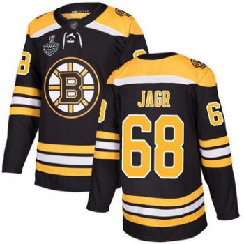 Men's Boston Bruins #68 Jaromir Jagr Black Home Authentic 2019 Stanley Cup Final Bound Stitched Hockey Jersey