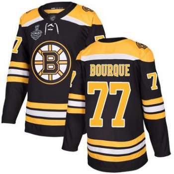 Men's Boston Bruins #77 Ray Bourque Black Home Authentic 2019 Stanley Cup Final Bound Stitched Hockey Jersey