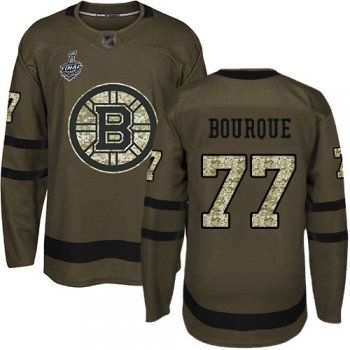 Men's Boston Bruins #77 Ray Bourque Green Salute to Service 2019 Stanley Cup Final Bound Stitched Hockey Jersey