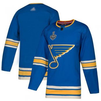 Men's St. Louis Blues Blank Blue Alternate Authentic 2019 Stanley Cup Final Bound Stitched Hockey Jersey
