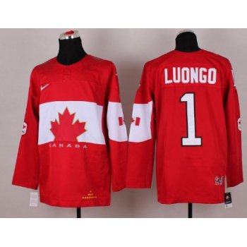 2014 Olympics Canada #1 Roberto Luongo Red Jersey