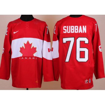 2014 Olympics Canada #76 P.K. Subban Red Jersey