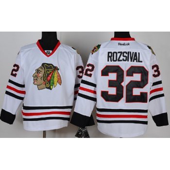 Chicago Blackhawks #32 Michal Rozsival White Jersey