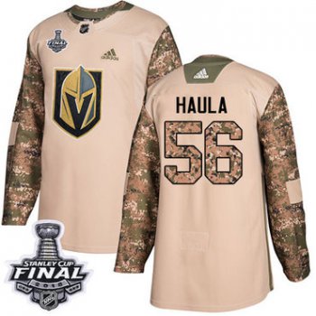 Adidas Golden Knights #56 Erik Haula Camo Authentic 2017 Veterans Day 2018 Stanley Cup Final Stitched NHL Jersey