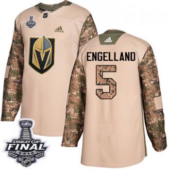 Adidas Golden Knights #5 Deryk Engelland Camo Authentic 2017 Veterans Day 2018 Stanley Cup Final Stitched NHL Jersey