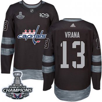 Adidas Washington Capitals #13 Jakub Vrana Black 1917-2017 100th Anniversary Stanley Cup Final Champions Stitched NHL Jersey
