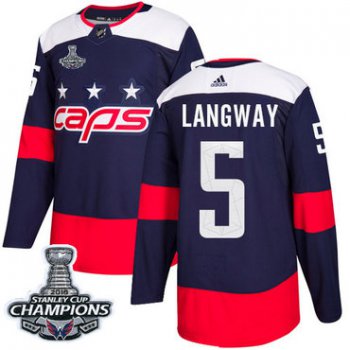 Adidas Washington Capitals #5 Rod Langway Navy Authentic 2018 Stadium Series Stanley Cup Final Champions Stitched NHL Jersey