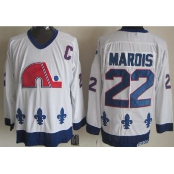 Quebec Nordiques #22 Mario Marois White Throwback CCM Jersey