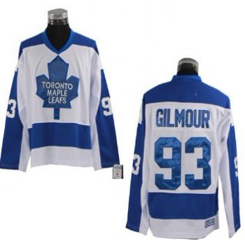 Toronto Maple Leafs #93 Doug Gilmour White With Blue Throwback CCM Jersey