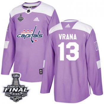 Adidas Capitals #13 Jakub Vrana Purple Authentic Fights Cancer 2018 Stanley Cup Final Stitched NHL Jersey
