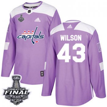 Adidas Capitals #43 Tom Wilson Purple Authentic Fights Cancer 2018 Stanley Cup Final Stitched NHL Jersey