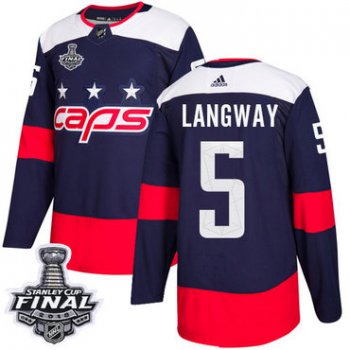 Adidas Capitals #5 Rod Langway Navy Authentic 2018 Stadium Series Stanley Cup Final Stitched NHL Jersey