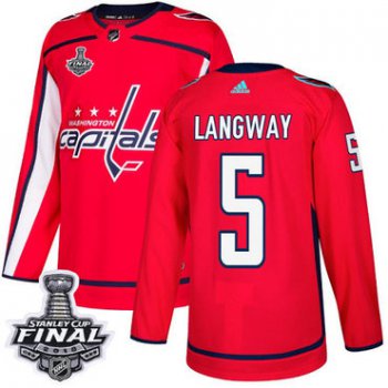 Adidas Capitals #5 Rod Langway Red Home Authentic 2018 Stanley Cup Final Stitched NHL Jersey