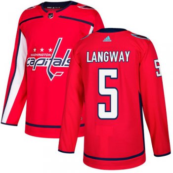 Adidas Capitals #5 Rod Langway Red Home Authentic Stitched NHL Jersey