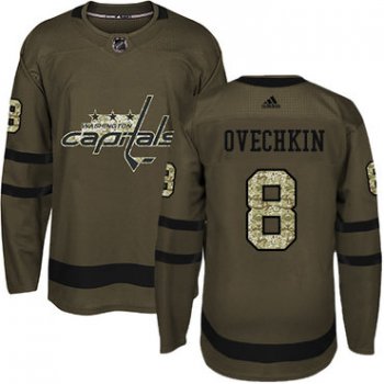 Adidas Capitals #8 Alex Ovechkin Green Salute to Service Stitched NHL Jersey