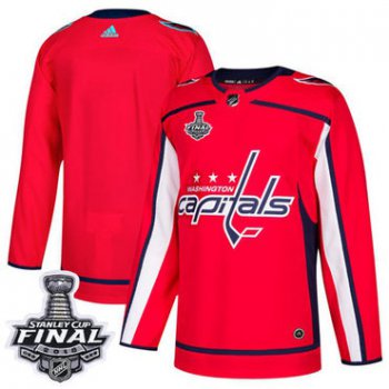 Adidas Capitals Blank Red Home Authentic 2018 Stanley Cup Final Stitched NHL Jersey