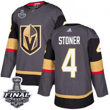Adidas Golden Knights #4 Clayton Stoner Grey Home Authentic 2018 Stanley Cup Final Stitched NHL Jersey