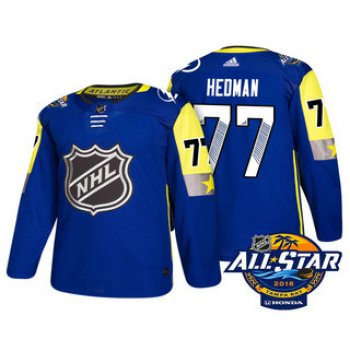 Men's Tampa Bay Lightning #77 Victor Hedman Blue 2018 NHL All-Star Stitched Ice Hockey Jersey