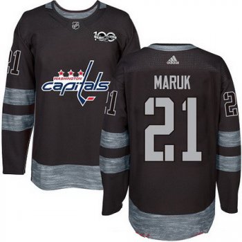 Men's Washington Capitals #21 Dennis Maruk Black 100th Anniversary Stitched NHL 2017 adidas Hockey Jersey