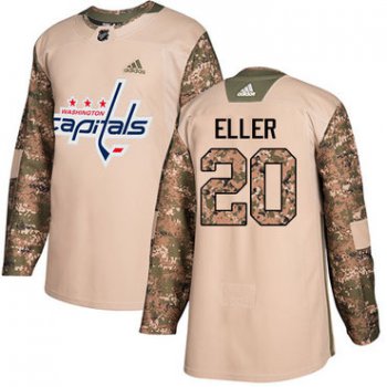 Adidas Capitals #20 Lars Eller Camo Authentic 2017 Veterans Day Stitched NHL Jersey
