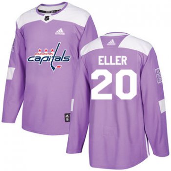 Adidas Capitals #20 Lars Eller Purple Authentic Fights Cancer Stitched NHL Jersey