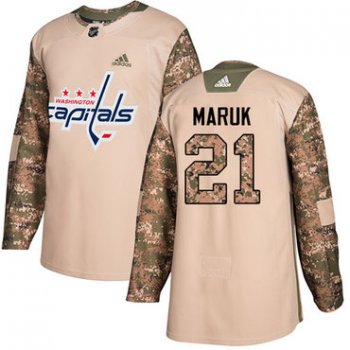 Adidas Capitals #21 Dennis Maruk Camo Authentic 2017 Veterans Day Stitched NHL Jersey