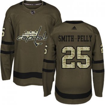 Adidas Capitals #25 Devante Smith-Pelly Green Salute to Service Stitched NHL Jersey