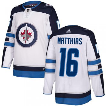 Adidas NHL Winnipeg Jets #16 Shawn Matthias Away White Authentic Jersey