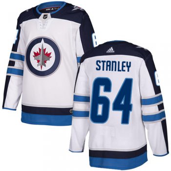 Adidas NHL Winnipeg Jets #64 Logan Stanley Away White Authentic Jersey