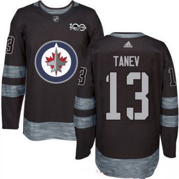 Men's Winnipeg Jets #13 Brandon Tanev Black 100th Anniversary Stitched NHL 2017 adidas Hockey Jersey