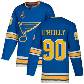 Men's St. Louis Blues #90 Ryan O'Reilly Blue Alternate Authentic 2019 Stanley Cup Final Bound Stitched Hockey Jersey