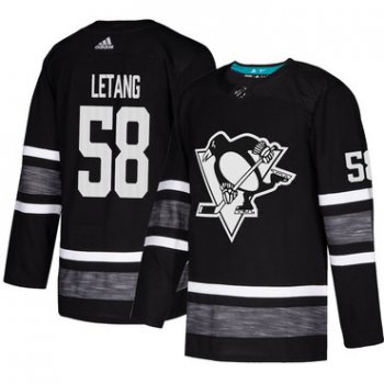 Penguins #58 Kris Letang Black Authentic 2019 All-Star Stitched Hockey Jersey