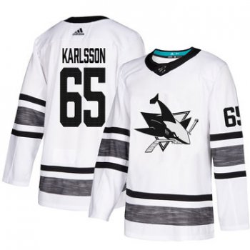 Sharks #65 Erik Karlsson White Authentic 2019 All-Star Stitched Hockey Jersey