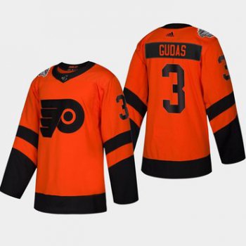 Men's #3 Radko Gudas Flyers Coors Light 2019 Stadium Series Orange Authentic Jersey