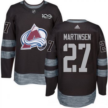 Men's Colorado Avalanche #27 Andreas Martinsen Black 100th Anniversary Stitched NHL 2017 adidas Hockey Jersey